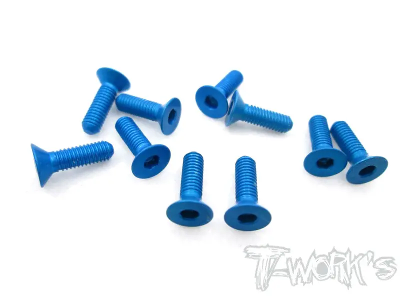 Ass-310Cb 7075-T6 Hex. Countersink Screw (Blue) 3Mm X 10Mm 10Pcs. 1