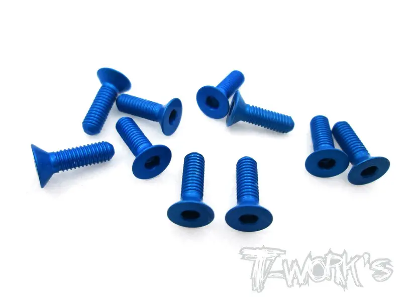 Ass-310Cdb 7075-T6 Hex. Countersink Screw (Dark Blue) 3Mm X 10Mm 10Pcs. 1