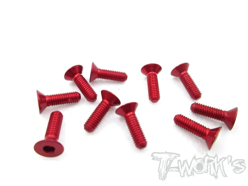 Ass-310Cr 7075-T6 Hex. Countersink Screw (Red) 3Mm X 10Mm 10Pcs. 1