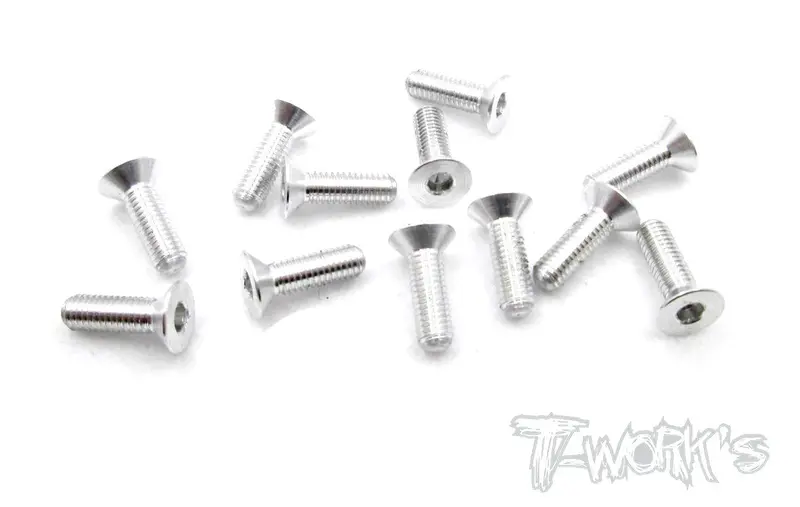 Ass-310Cs 7075-T6 Hex. Countersink Screw (Silver) 3Mm X 10Mm 12Pcs. 1