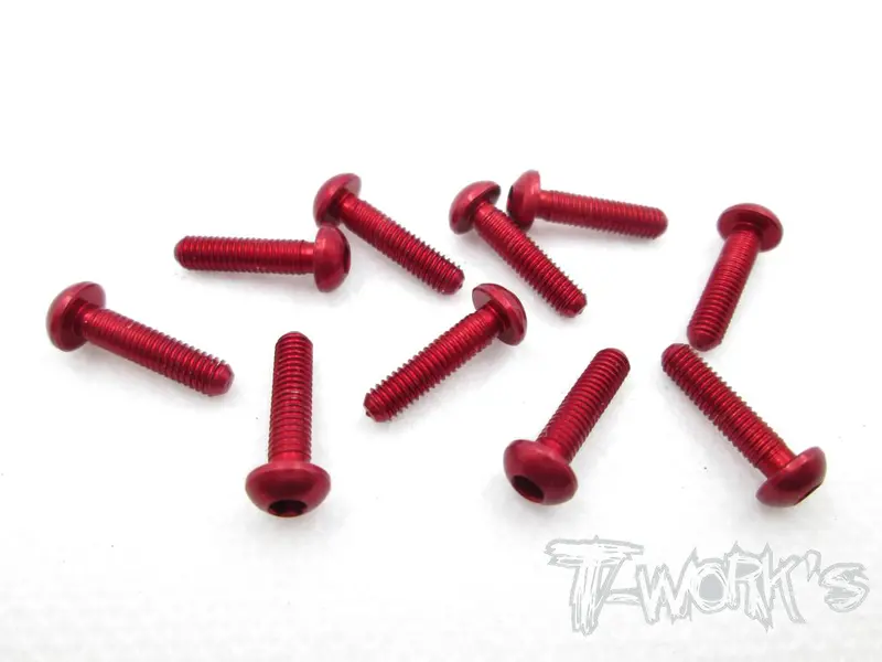 Ass-312Br 7075-T6 Hex. Socket Button Head Screw(Red) 3X12mm 10Pcs. 1