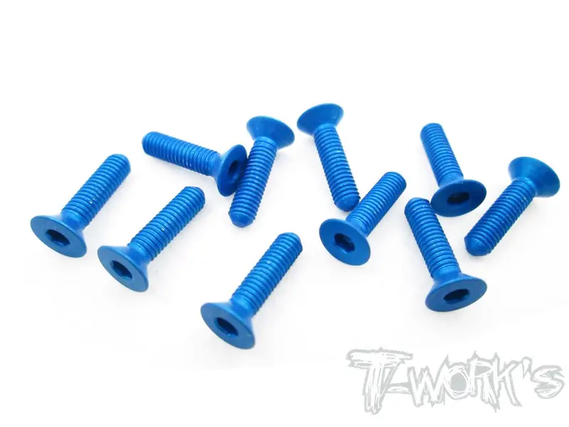 Ass-312Cb 7075-T6 Hex. Countersink Screw (Blue) 3Mm X 12Mm 10Pcs. 1