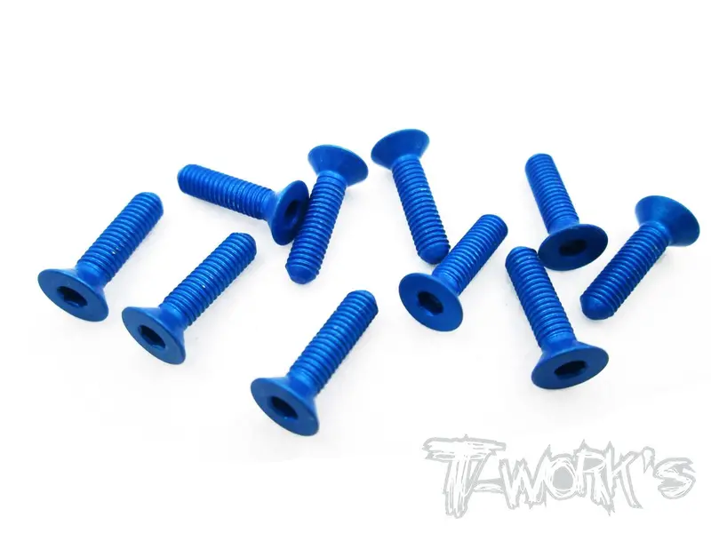 Ass-312Cdb 7075-T6 Hex. Countersink Screw (Dark Blue) 3Mm X 12Mm 10Pcs. 1