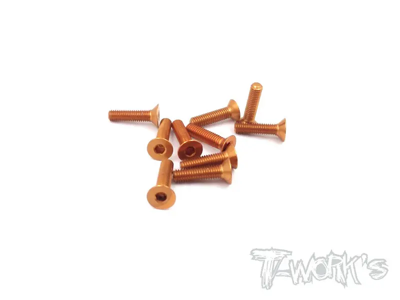 Ass-312Co 7075-T6 Hex. Countersink Screw (Orange) 3Mm X 12Mm 10Pcs. 1