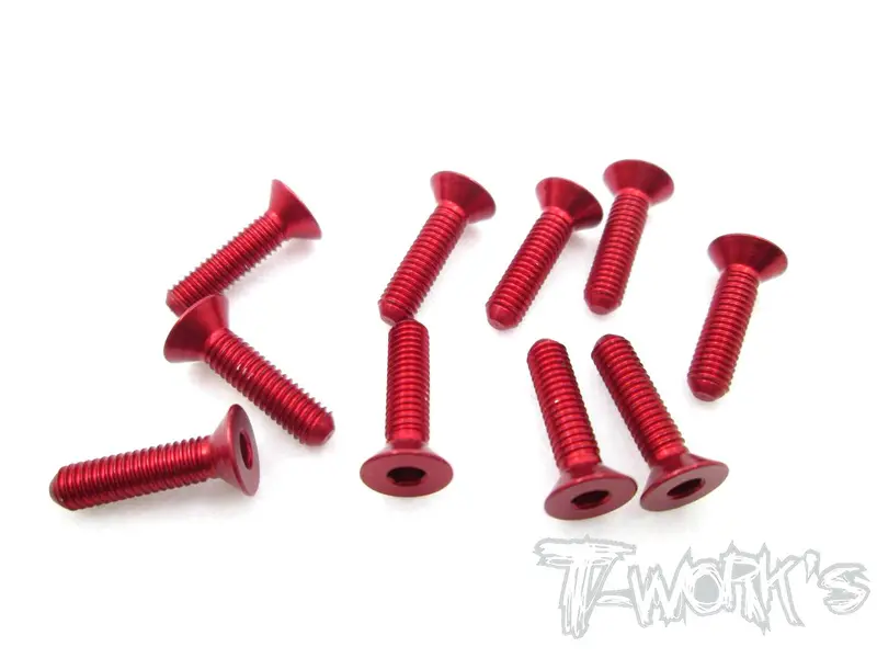 Ass-312Cr 7075-T6 Hex. Countersink Screw (Red) 3Mm X 12Mm 10Pcs. 1
