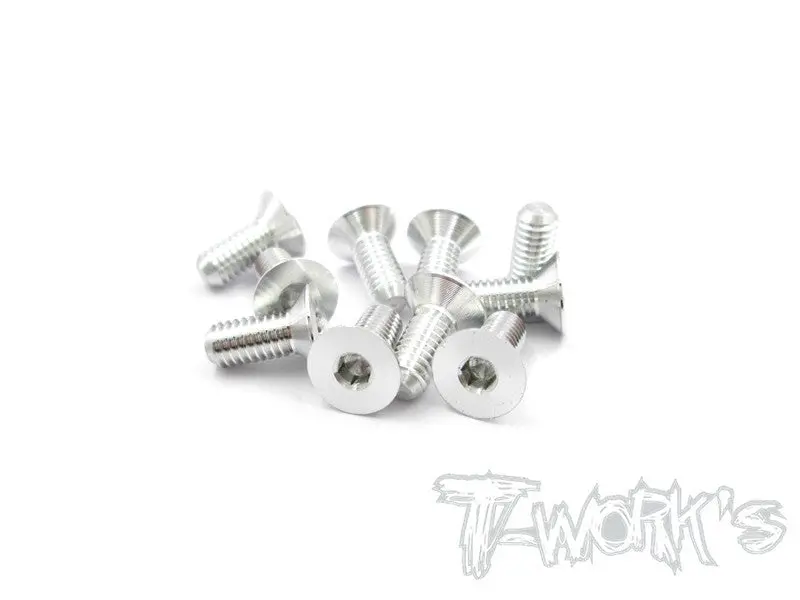 Ass-410Cs 7075-T6 Hex. Countersink Screw (Silver) 4Mm X 10Mm 10Pcs. 1
