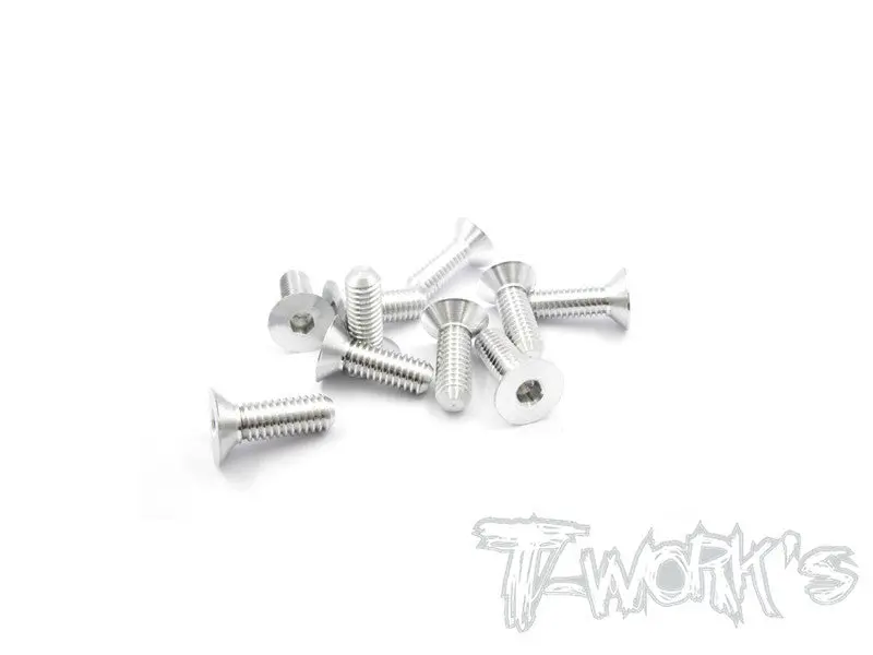 Ass-412Cs 7075-T6 Hex. Countersink Screw (Silver) 4Mm X 12Mm 10Pcs. 1
