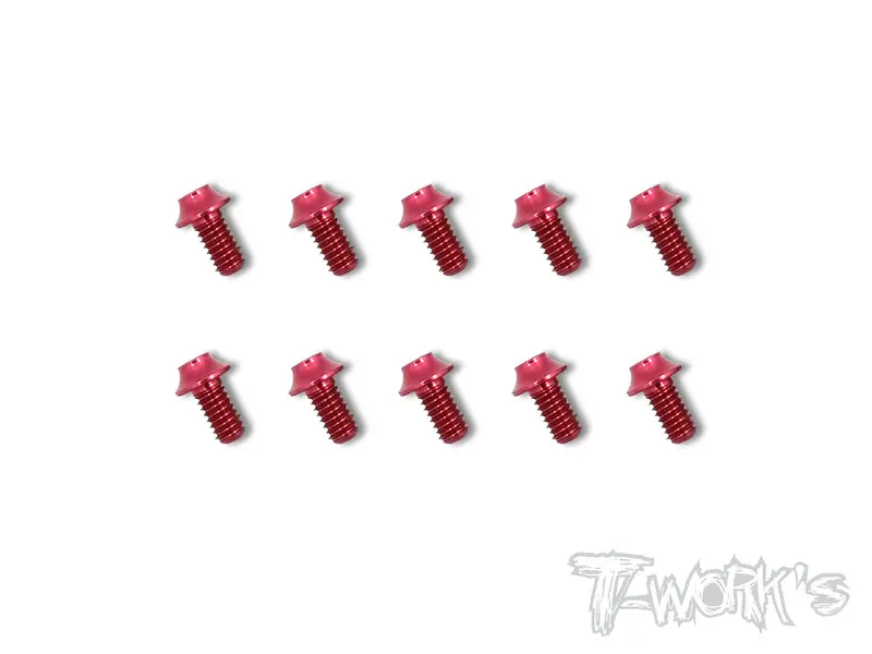 Ass-Ur 7075-T6 Hex. Socket Ufo Head Screw(Red) 10Pcs. 2