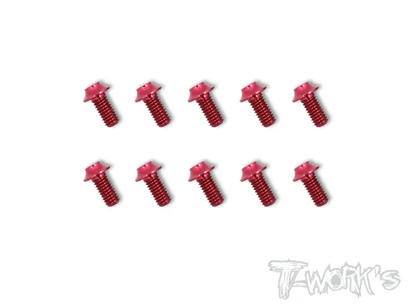Ass-Ur 7075-T6 Hex. Socket Ufo Head Screw(Red) 10Pcs. 3