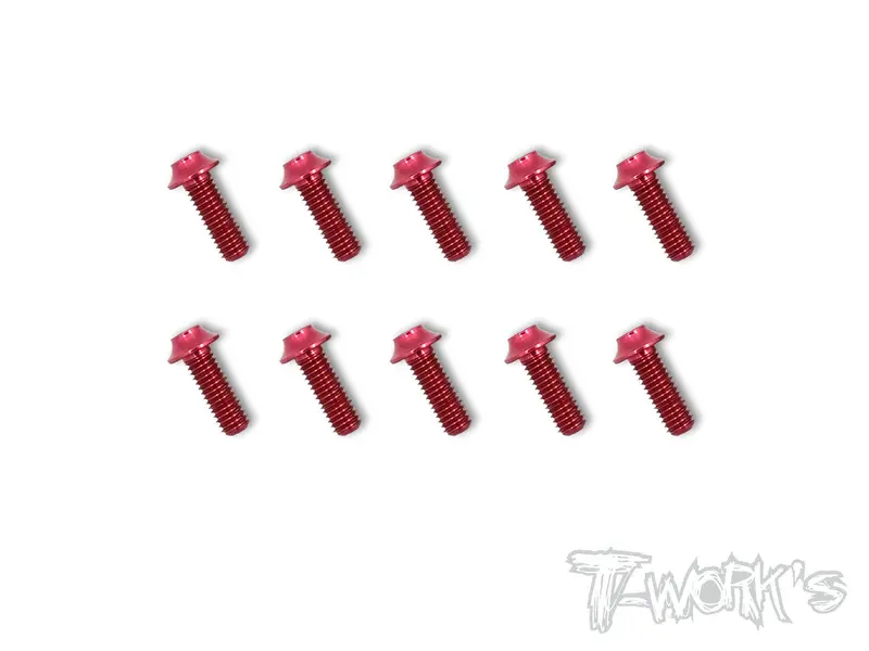 Ass-Ur 7075-T6 Hex. Socket Ufo Head Screw(Red) 10Pcs. 4