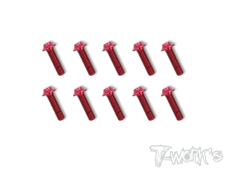 Ass-Ur 7075-T6 Hex. Socket Ufo Head Screw(Red) 10Pcs. 5
