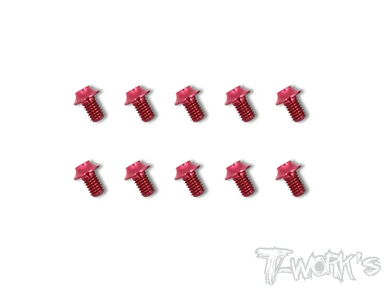 Ass-Ur 7075-T6 Hex. Socket Ufo Head Screw(Red) 10Pcs. 6