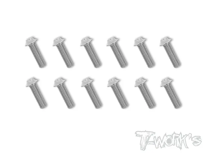 Ass-Us 7075-T6 Hex. Socket Ufo Head Screw(Silver) 12Pcs. 6