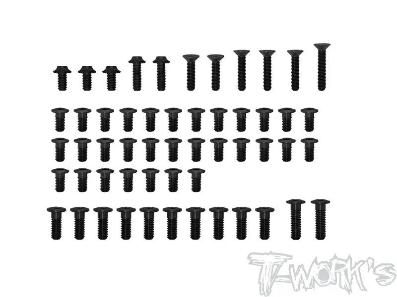 Assu-Bd10-T-Lp 7075-T6 Black Low Profile Top Screw Set (Ufo Head)50Pcs.( For Yokomo Bd10/Bd10 Lc ) 1