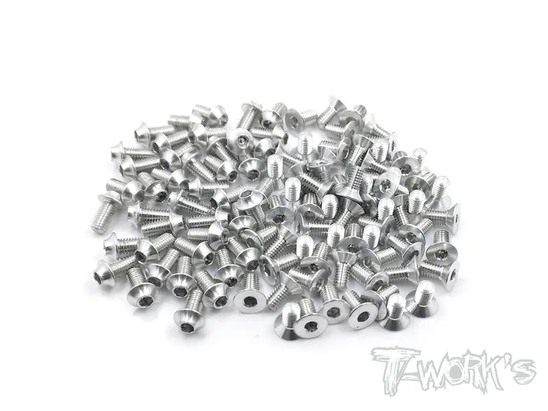Assu-Ca700-S 7075-T6 Silver Screw Set(Ufo Head) 114Pcs.(Awesomatix Ca700l/Ex/Exl) 1
