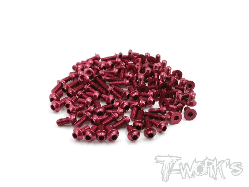 Assu-F1-Evo2 7075-T6 Red Screw Set(Ufo Head) 73Pcs.(For Roche F1 Evo 2) 1