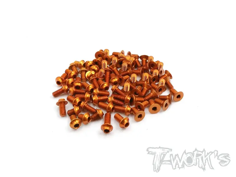 Assu-T4f'21	7075-T6 Orange / Black Screw Set(Ufo Head) 86Pcs.( For Xray T4f'21 ) 2