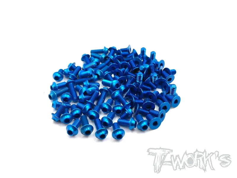 Assu-Tb03-B 7075-T6 Blue Screw Set(Ufo Head) 89Pcs.( For Tamiya Tb03 ) 1