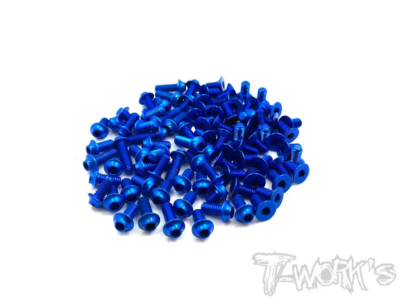 Assu-Yrf001w-Db 7075-T6 Dark Blue Screw Set(Ufo Head) 43Pcs.(Yokomo Yrf001w) 1