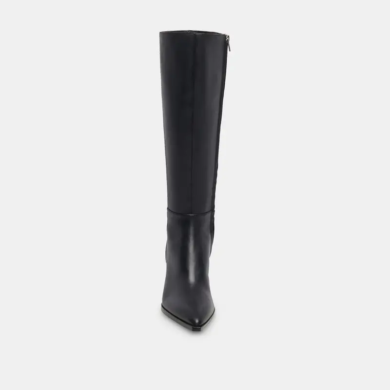Auggie Extra Wide Calf Boots Black Leather 13