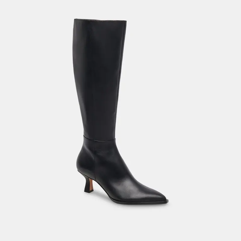 Auggie Extra Wide Calf Boots Black Leather 4