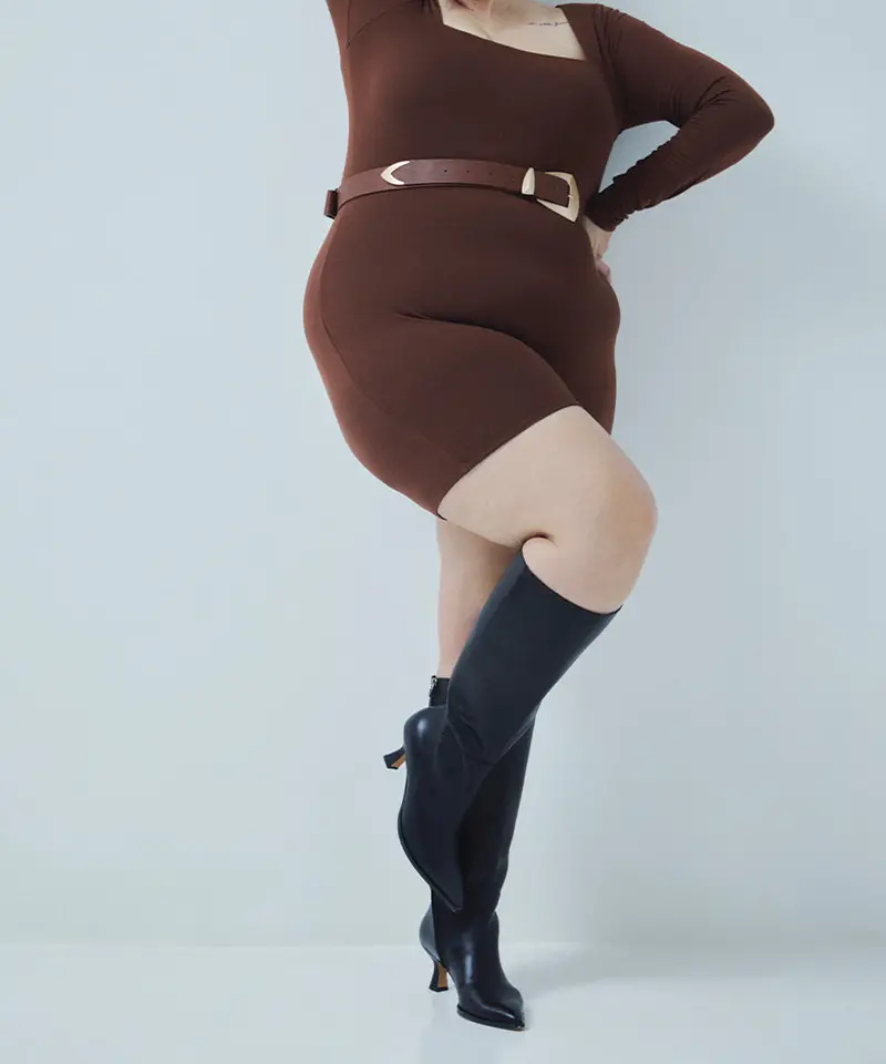 Auggie Extra Wide Calf Boots Black Leather 8