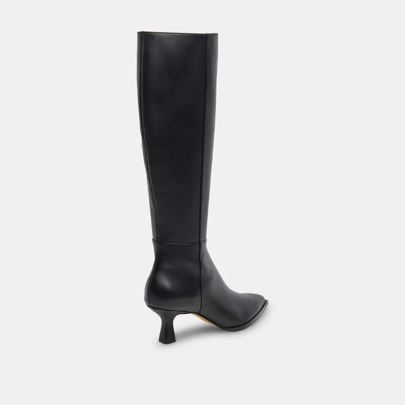 Auggie Extra Wide Calf Boots Black Leather 9