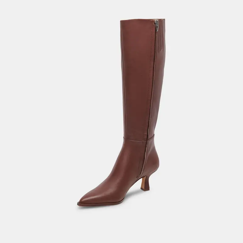 Auggie Wide Calf Boots Chocolate Leather 11