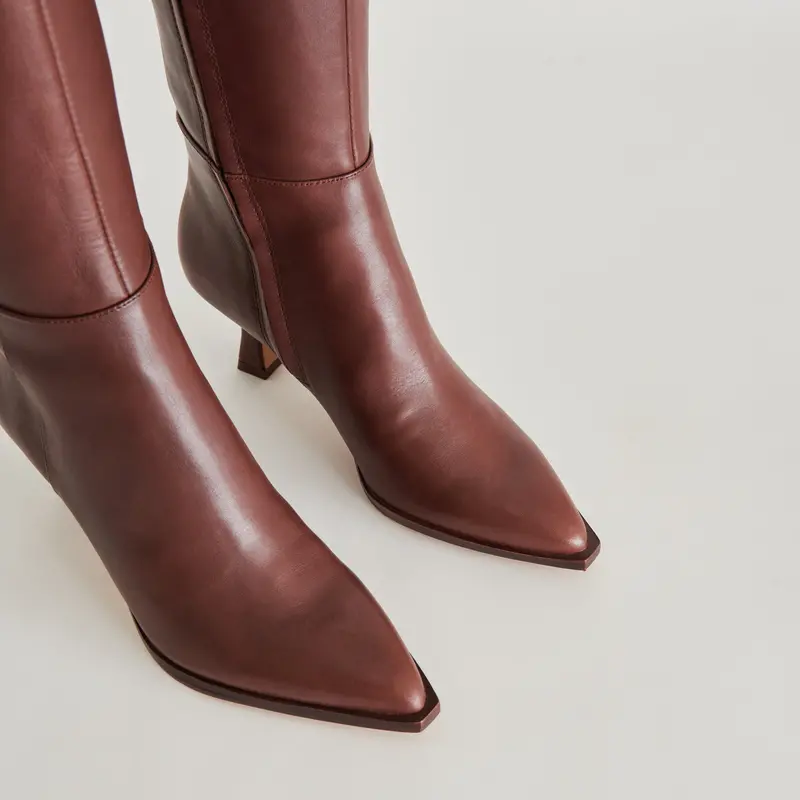 Auggie Wide Calf Boots Chocolate Leather 12