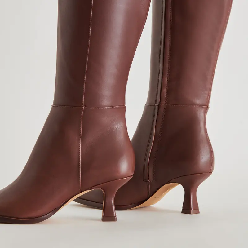 Auggie Wide Calf Boots Chocolate Leather 8