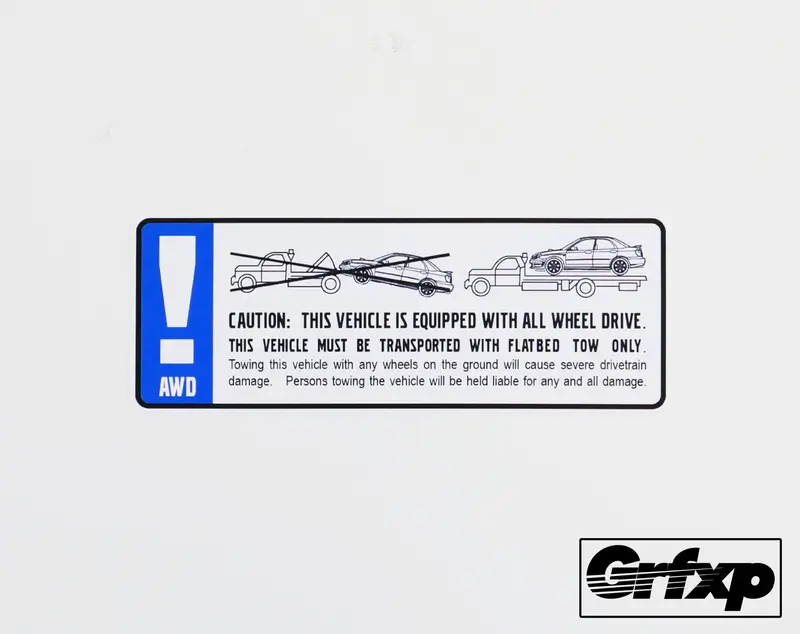 Awd Caution Printed Sticker (Subaru) 1