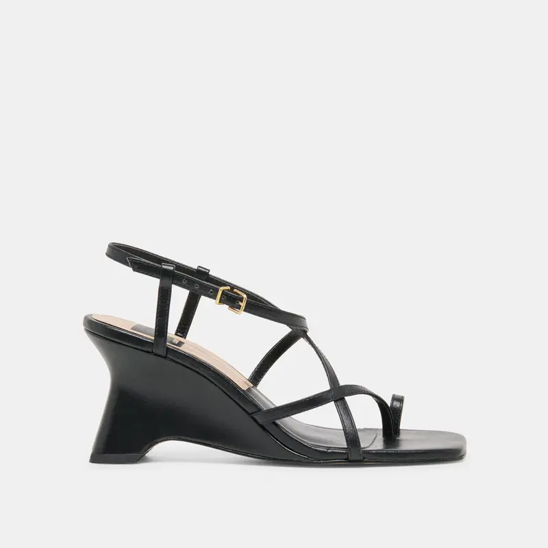 Aylee Wedges Black Leather 1