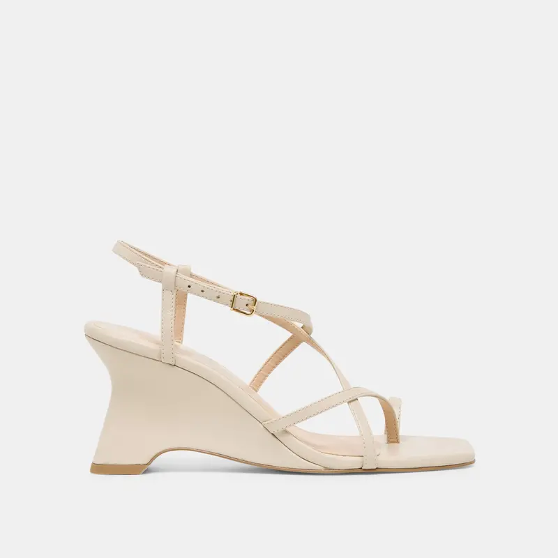 Aylee Wedges Cream Leather 1
