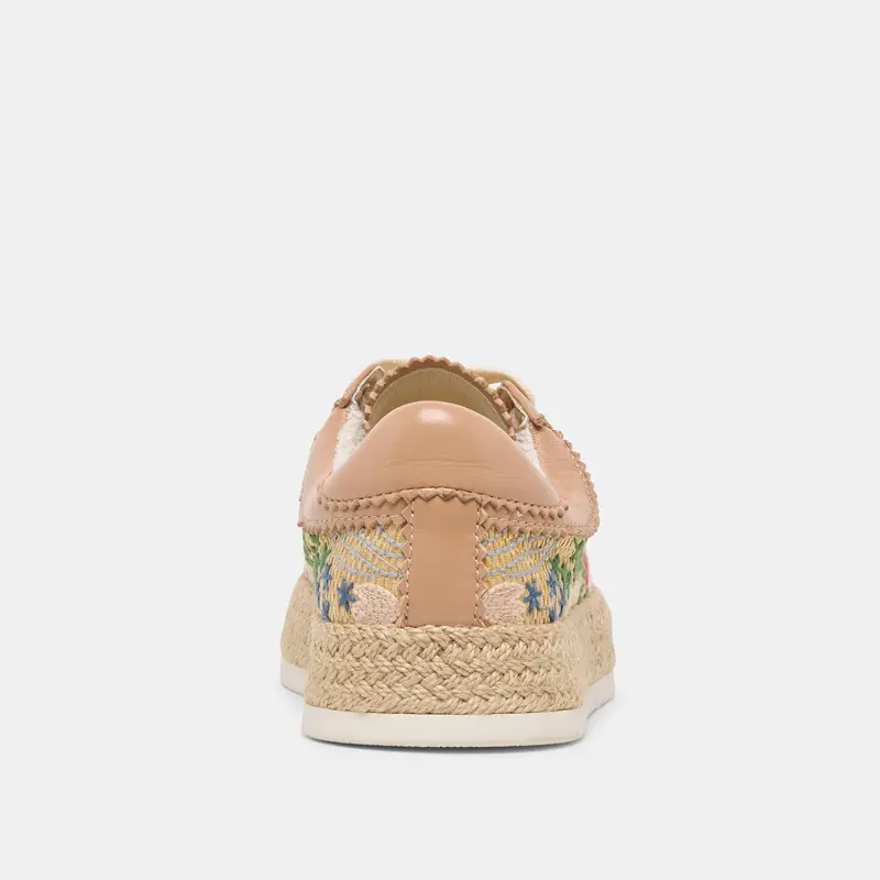 Azalia Sneakers Sand Floral Raffia 10