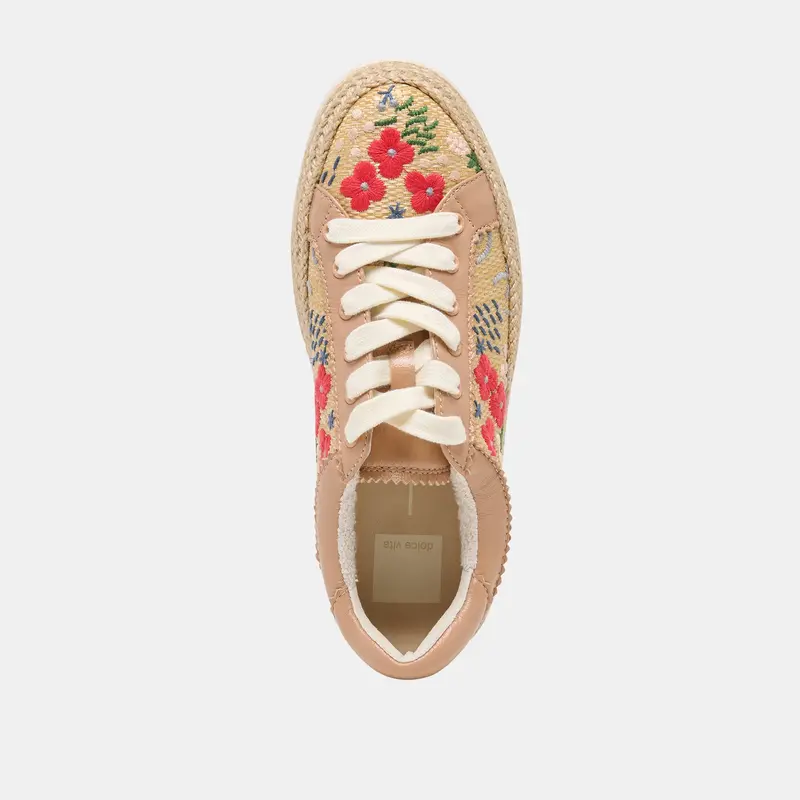 Azalia Sneakers Sand Floral Raffia 11