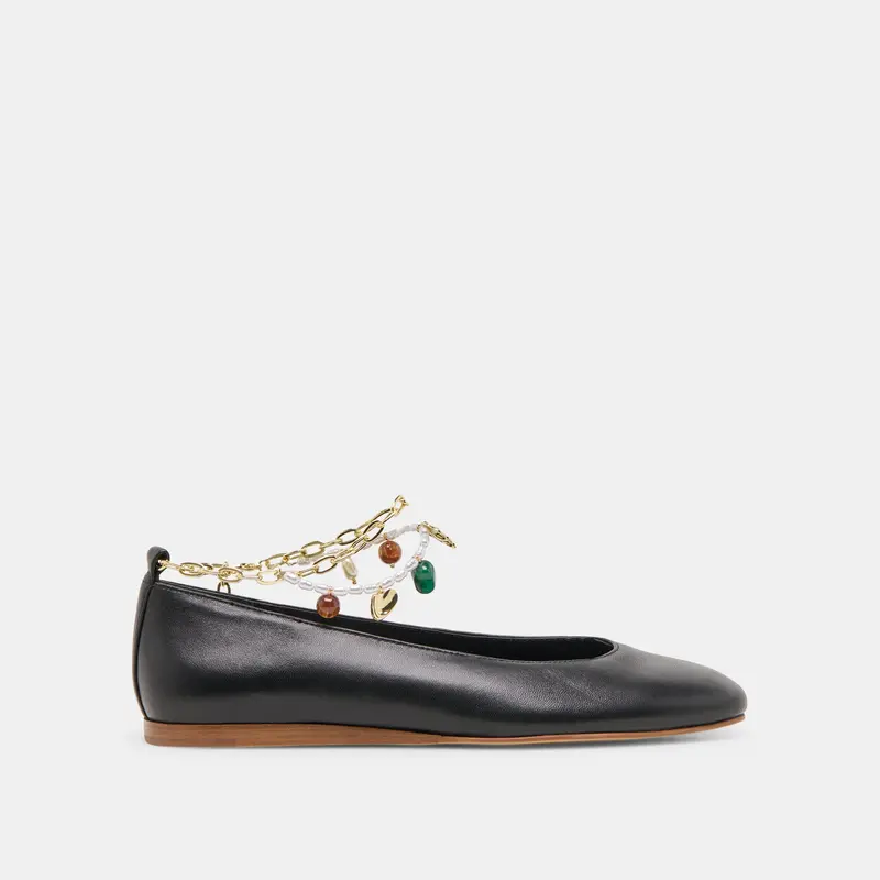 Baiden Ballet Flats Black Leather 1