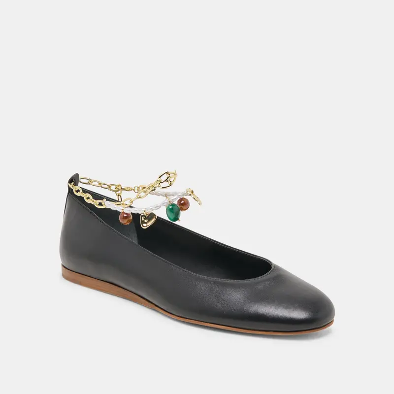 Baiden Ballet Flats Black Leather 2