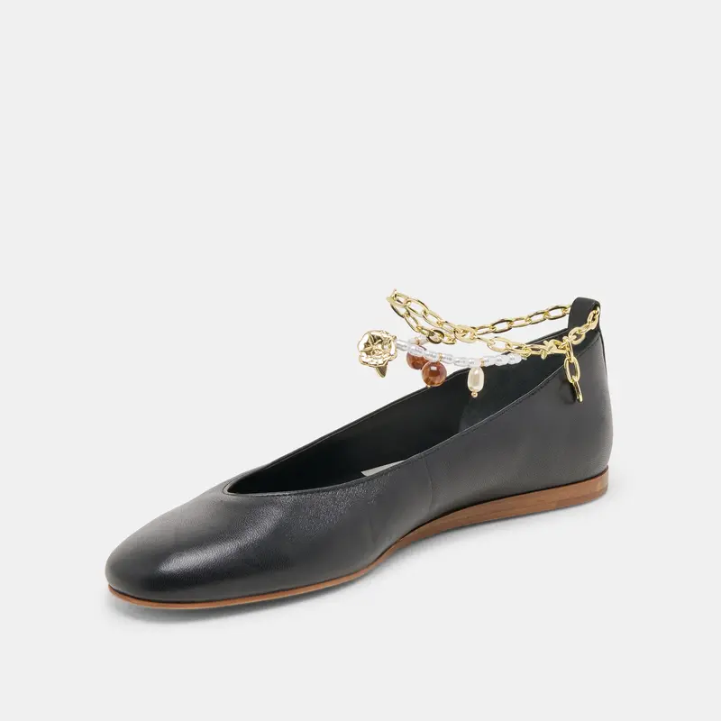 Baiden Ballet Flats Black Leather 4