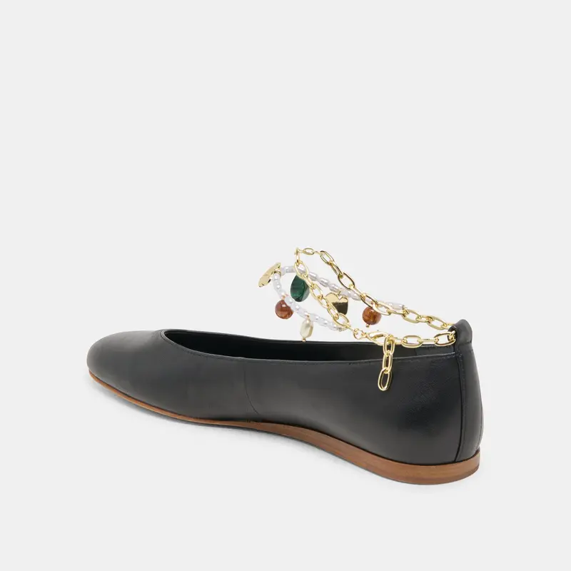 Baiden Ballet Flats Black Leather 5