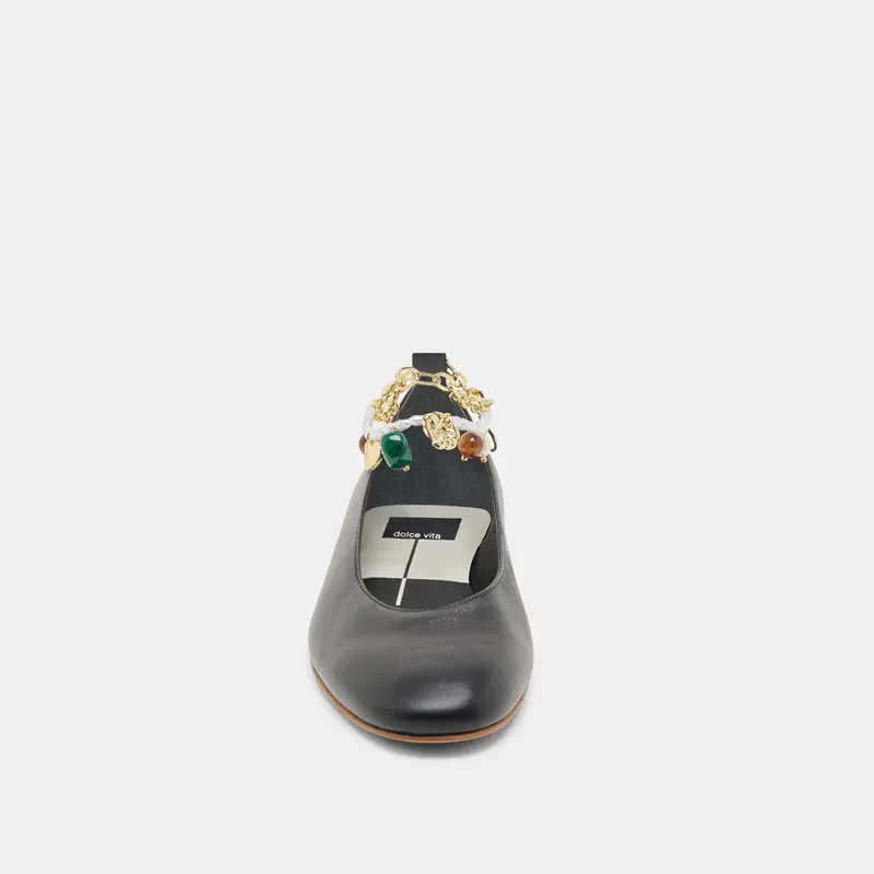 Baiden Ballet Flats Black Leather 6