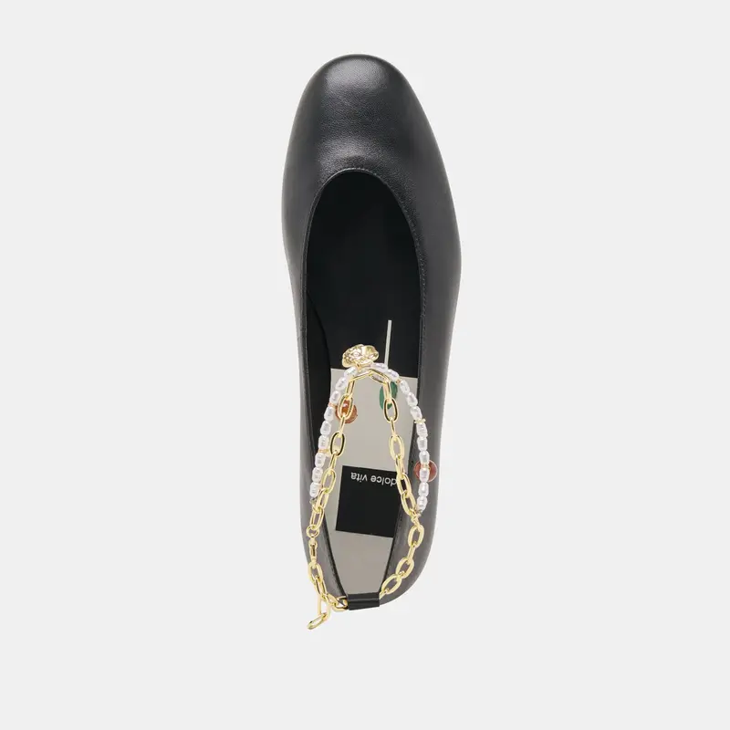 Baiden Ballet Flats Black Leather 8