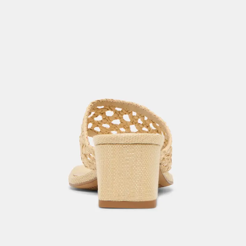 Barlo Heels Lt Natural Woven Raffia 11