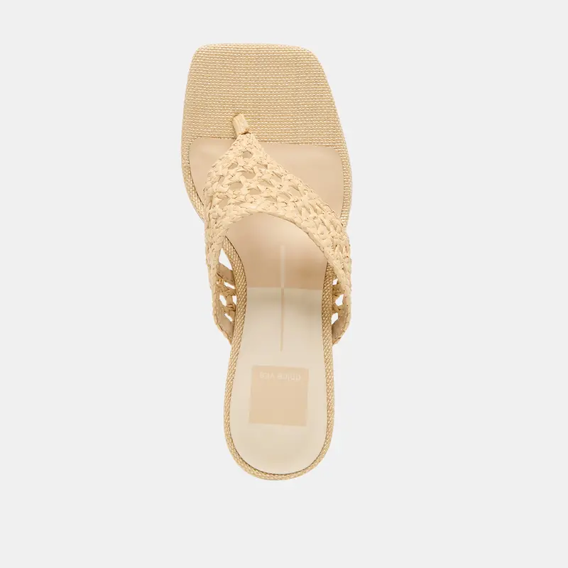 Barlo Heels Lt Natural Woven Raffia 12