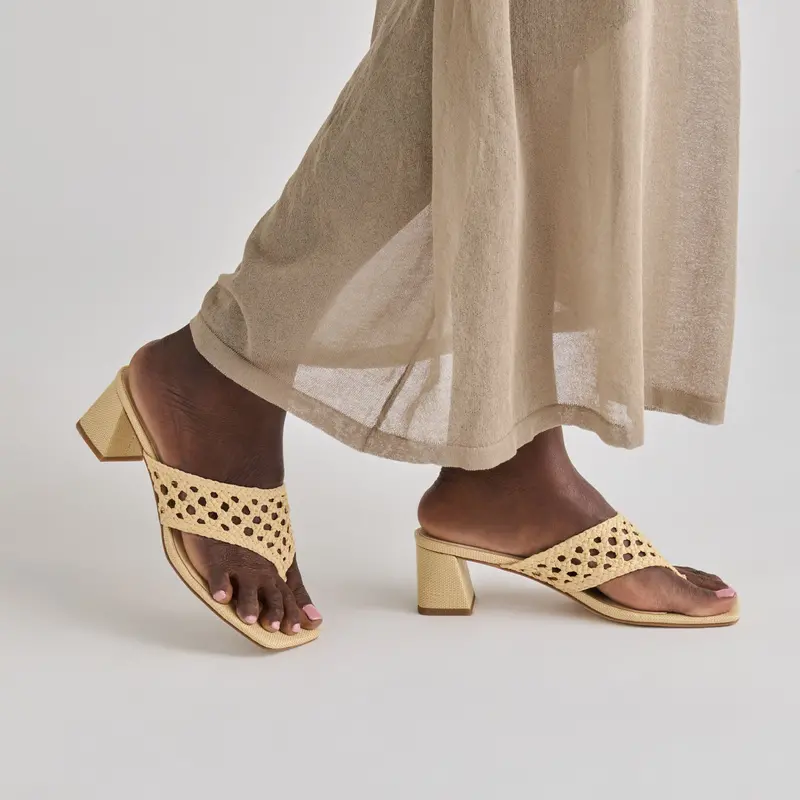 Barlo Heels Lt Natural Woven Raffia 5