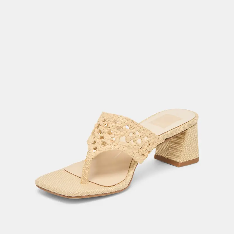Barlo Heels Lt Natural Woven Raffia 8