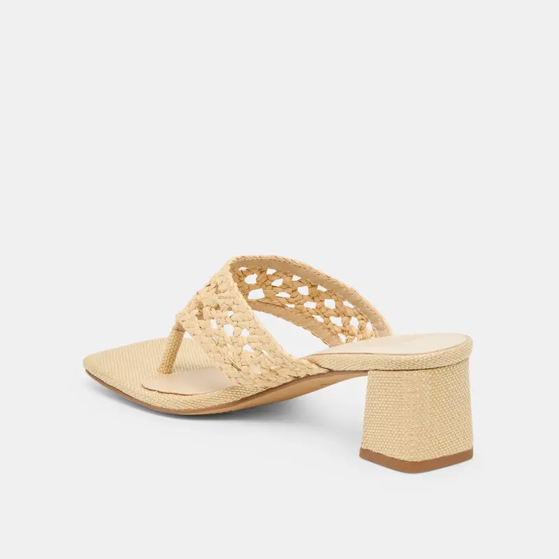 Barlo Heels Lt Natural Woven Raffia 9