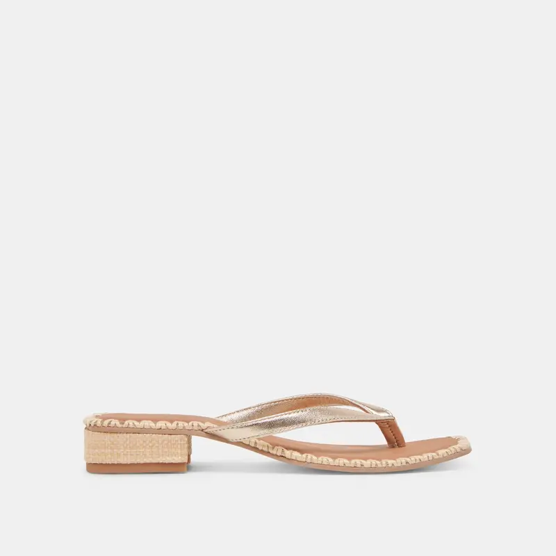 Barty Sandals Gold Metallic Leather 1