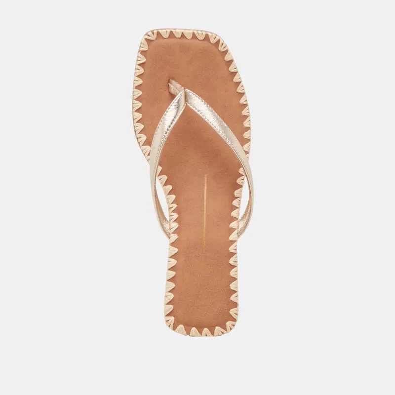 Barty Sandals Gold Metallic Leather 10