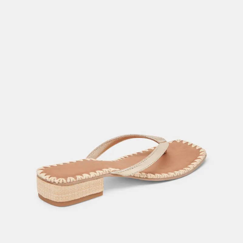 Barty Sandals Gold Metallic Leather 5