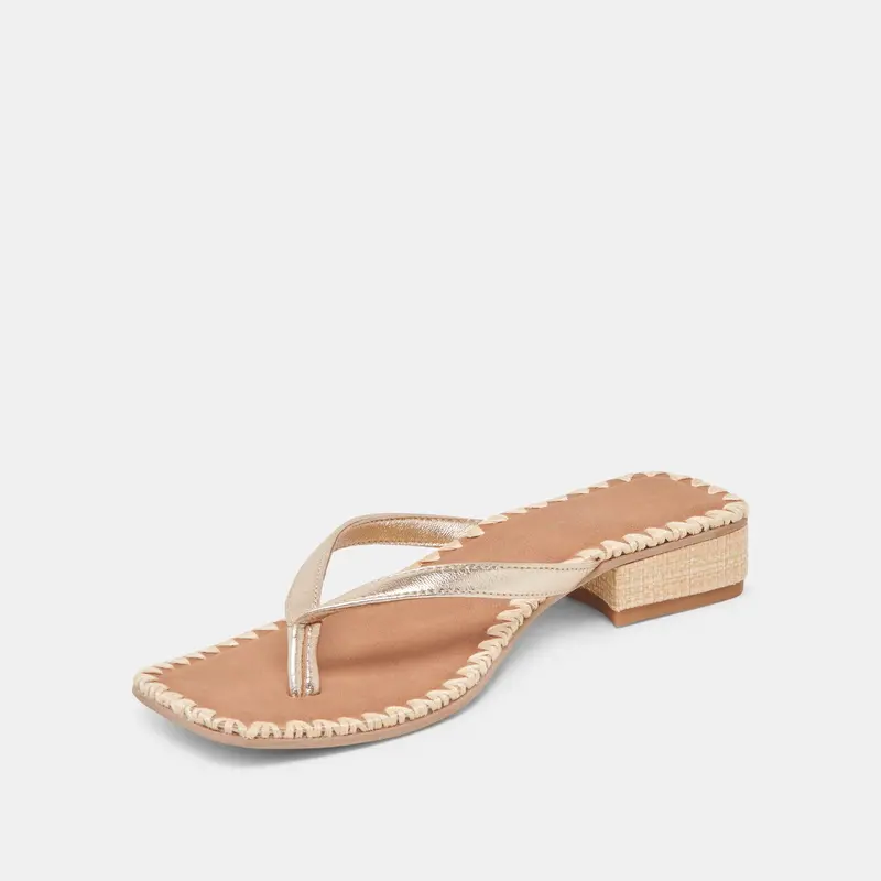 Barty Sandals Gold Metallic Leather 6